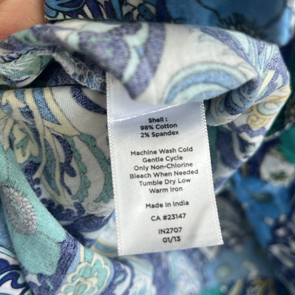 Talbots floral blouse 98% cotton women’s size medium - Picture 5 of 5